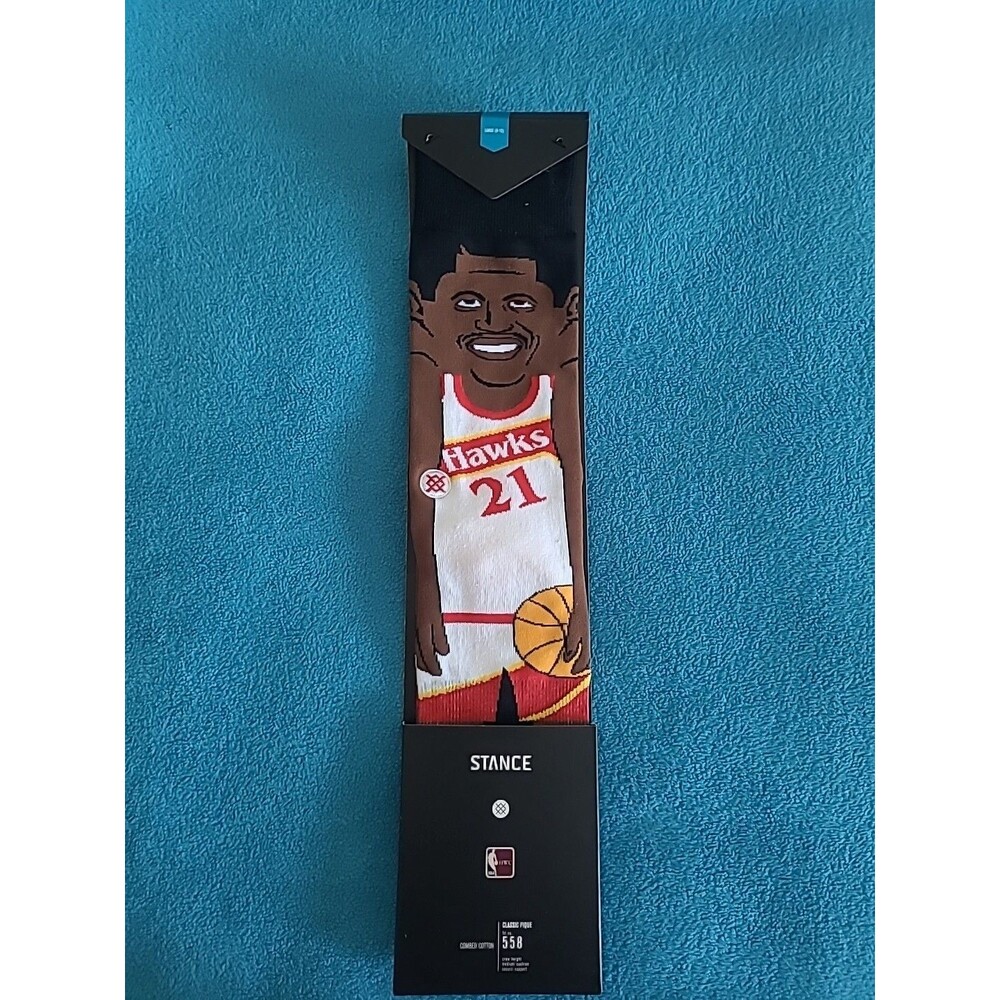 Stance Socks Atlanta Hawks Wilkins Cartoon Crew Size L 9-12 Basketball NBA